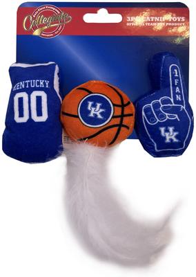 Show full view: Pets First NCAA Basketball Plush Cat Toys with Catnip, 3 count, Kentucky slide 6 of 6