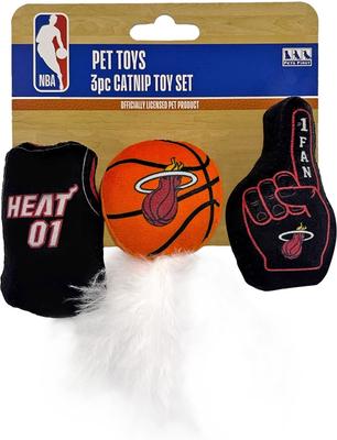 Show full view: Pets First NBA Plush Cat Toys with Catnip, 3 count, Miami Heat slide 6 of 6