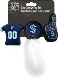 Pets First NHL Plush Cat Toys with Catnip, 3 count, Seattle Kraken