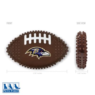 Show full view: Pets First Baltimore Ravens Hard Nylon Football Dog Chew Toy, Brown slide 2 of 5