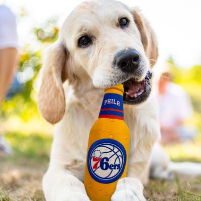Show full view: Pets First Bottle Squeaky Dog Chew Toy, 76ers slide 2 of 6
