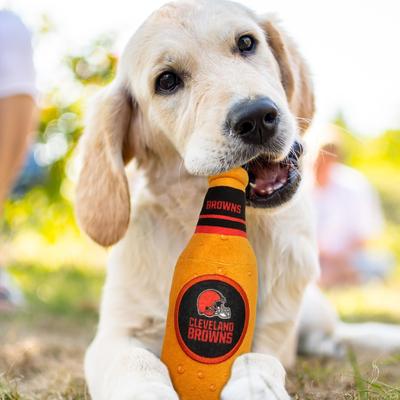 Show full view: Pets First Bottle Squeaky Dog Chew Toy, Cleveland Browns slide 2 of 6