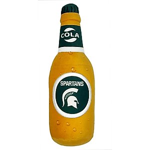 Pets First Bottle Squeaky Dog Chew Toy, Michigan State