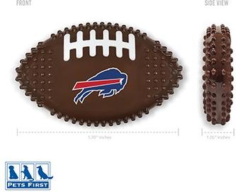 Show full view: Pets First Buffalo Bills Hard Nylon Football Dog Chew Toy, Brown slide 2 of 5