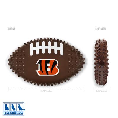 Show full view: Pets First Cincinnati Bengals Hard Nylon Football Dog Chew Toy, Brown slide 2 of 5