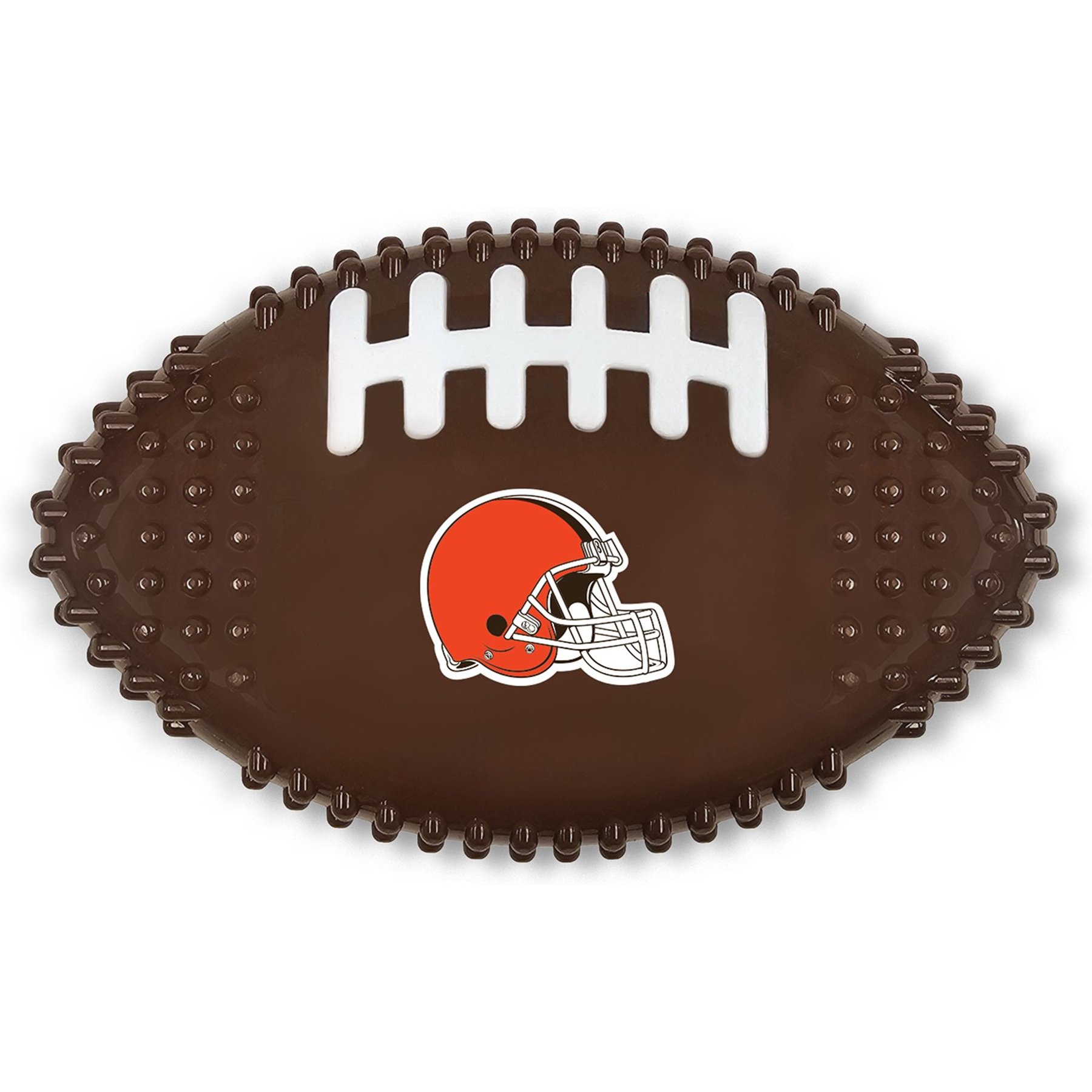 Pets First Cleveland Browns Hard Nylon Football Dog Chew Toy, Brown
