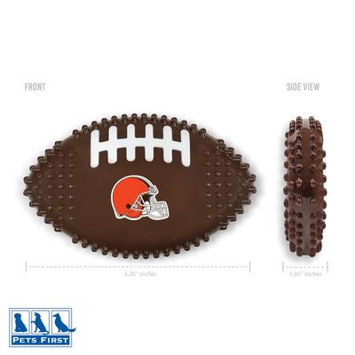 Show full view: Pets First Cleveland Browns Hard Nylon Football Dog Chew Toy, Brown slide 2 of 5