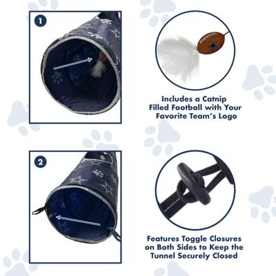 Show full view: Pets First Dallas Cowboys Cat Tunnel Toy with Catnip slide 6 of 10