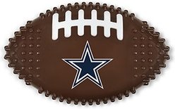 Pets First Dallas Cowboys Hard Nylon Football Dog Chew Toy, Brown slide 1 of 5