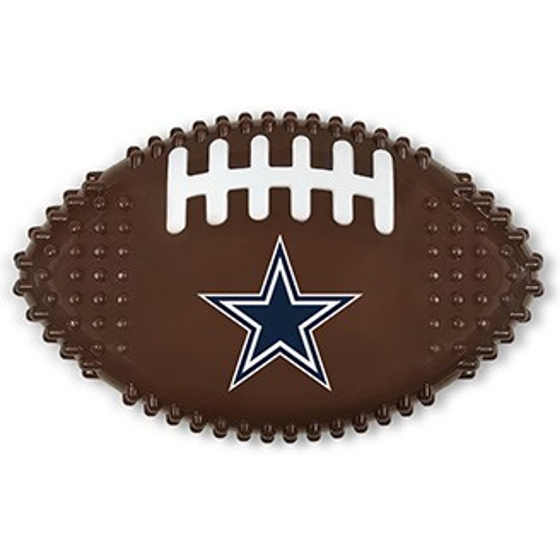 Pets First Dallas Cowboys Hard Nylon Football Dog Chew Toy, Brown