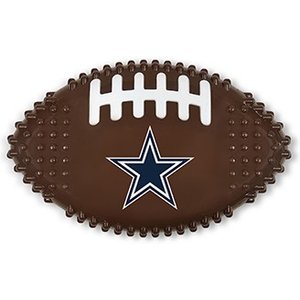 Pets First Dallas Cowboys Hard Nylon Football Dog Chew Toy, Brown