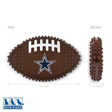 Show full view: Pets First Dallas Cowboys Hard Nylon Football Dog Chew Toy, Brown slide 3 of 6