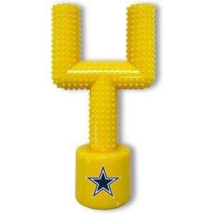 Pets First Dallas Cowboys Hard Nylon Goal Post Dog Chew Toy, Yellow