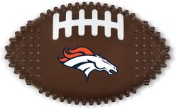 Pets First Denver Broncos Hard Nylon Football Dog Chew Toy, Brown