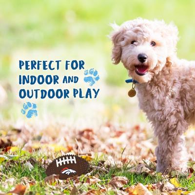 Show full view: Pets First Denver Broncos Hard Nylon Football Dog Chew Toy, Brown slide 5 of 5
