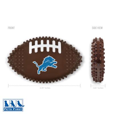 Show full view: Pets First Detroit Lions Hard Nylon Football Dog Chew Toy, Brown slide 2 of 5