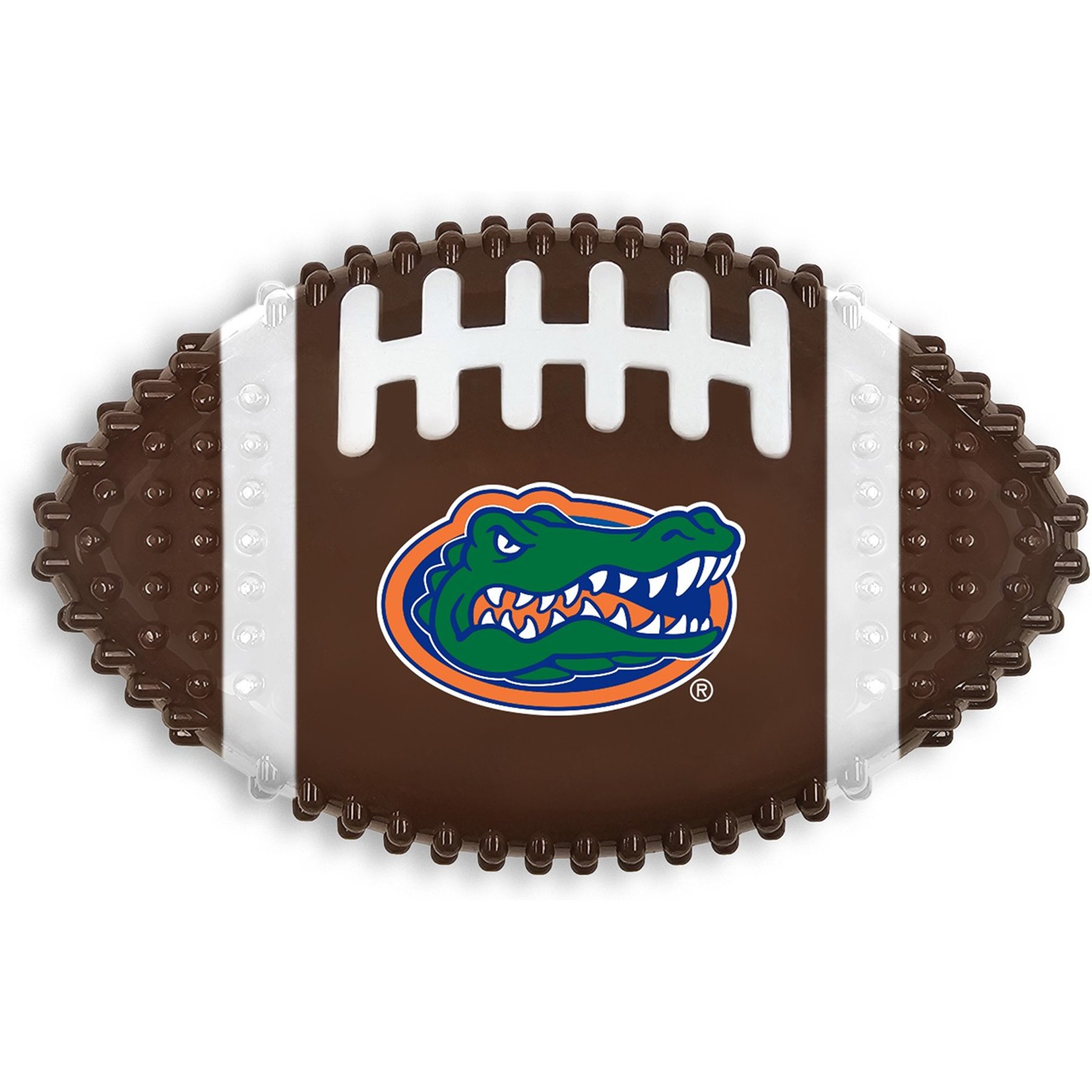 Pets First Florida Hard Nylon Football Dog Chew Toy, Brown