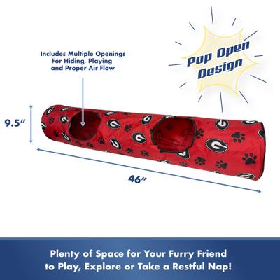 Show full view: Pets First Georgia Bulldogs Cat Tunnel Toy with Catnip slide 6 of 11