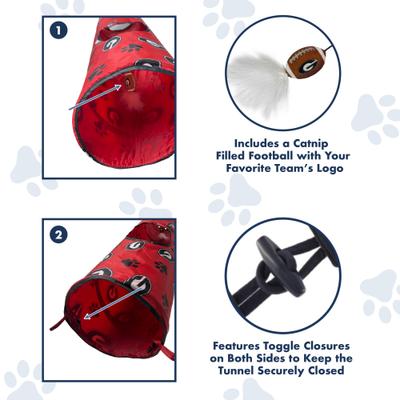 Show full view: Pets First Georgia Bulldogs Cat Tunnel Toy with Catnip slide 7 of 11