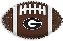 Pets First Georgia Hard Nylon Football Dog Chew Toy, Brown