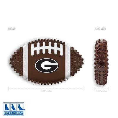 Show full view: Pets First Georgia Hard Nylon Football Dog Chew Toy, Brown slide 3 of 6