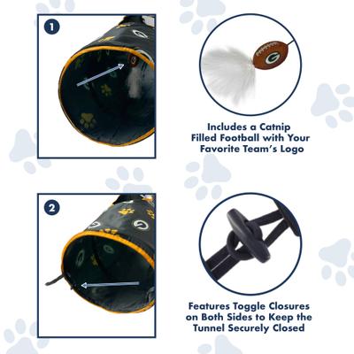 Show full view: Pets First Green Bay Packers Cat Tunnel Toy with Catnip slide 6 of 10