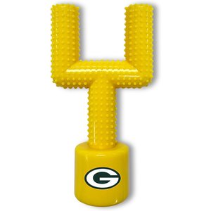 Pets First Green Bay Packers Hard Nylon Goal Post Dog Chew Toy, Yellow