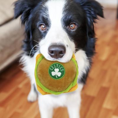 Show full view: Pets First Hamburger Squeaky Dog Chew Toy, Boston Celtics slide 3 of 6