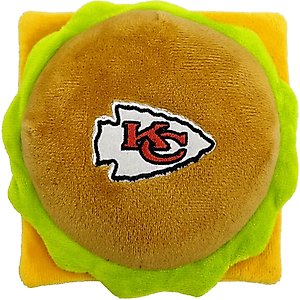 Pets First Hamburger Squeaky Dog Chew Toy, Kansas City Chiefs