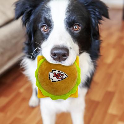 Show full view: Pets First Hamburger Squeaky Dog Chew Toy, Kansas City Chiefs slide 3 of 6