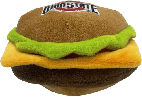 Show full view: Pets First Hamburger Squeaky Dog Chew Toy, Ohio State slide 2 of 6