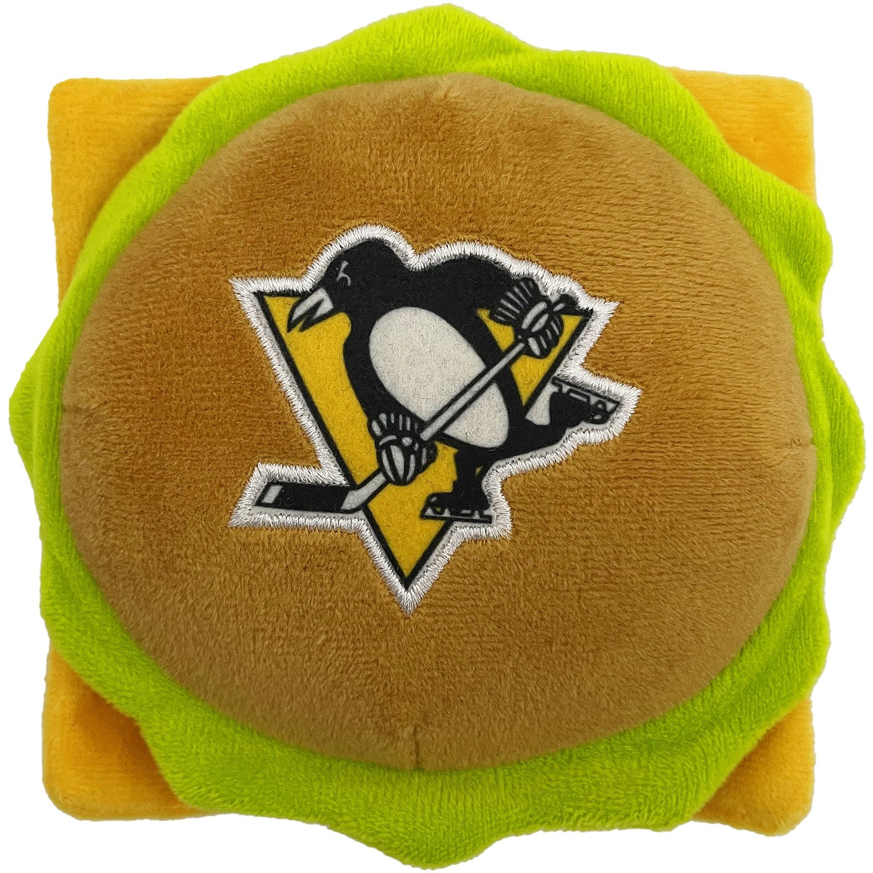Pets First Hamburger Squeaky Dog Chew Toy, Pittsburgh Penguins