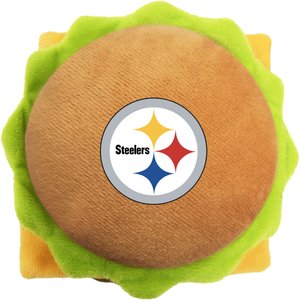 Pets First Hamburger Squeaky Dog Chew Toy, Pittsburgh Steelers