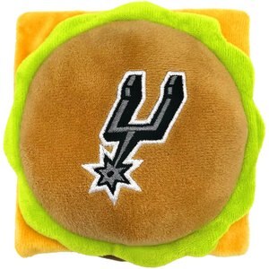 Pets First Hamburger Squeaky Dog Chew Toy, San Antonio Spurs