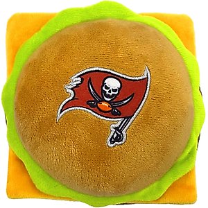 Pets First Hamburger Squeaky Dog Chew Toy, Tampa Bay Buccaneers