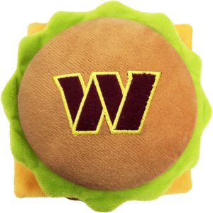Pets First Hamburger Squeaky Dog Chew Toy, Washington Commanders