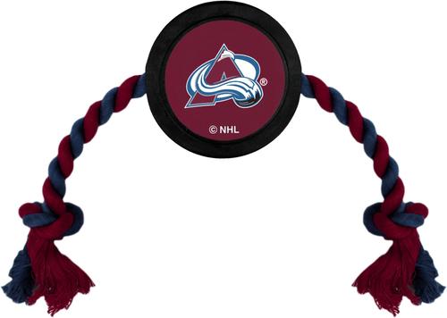 Show full view: Pets First Hockey Puck Tough Squeaky Dog Chew Toy, Colorado Avalanche slide 1 of 6