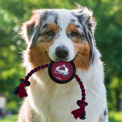 Show full view: Pets First Hockey Puck Tough Squeaky Dog Chew Toy, Colorado Avalanche slide 3 of 6
