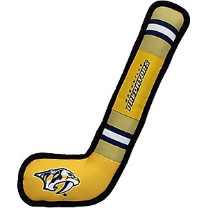 Pets First Hockey Stick Tough Squeaky Dog Chew Toy, Nashville Predators