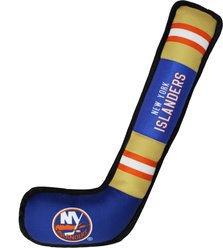 Pets First Hockey Stick Tough Squeaky Dog Chew Toy, New York Islanders