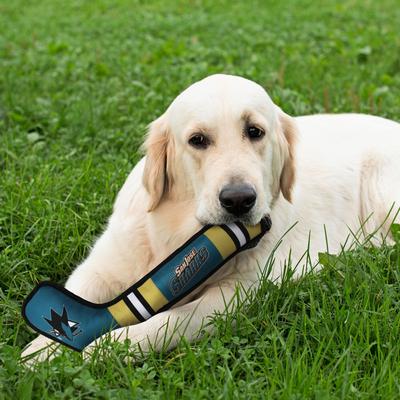 Show full view: Pets First Hockey Stick Tough Squeaky Dog Chew Toy, San Jose Sharks slide 3 of 6