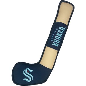 Pets First Hockey Stick Tough Squeaky Dog Chew Toy, Seattle Kraken
