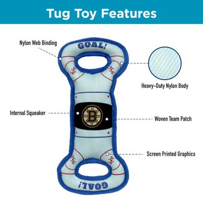 Show full view: Pets First Hockey Tug Tough Squeaky Dog Chew Toy, Boston Bruins slide 6 of 7
