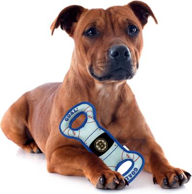 Show full view: Pets First Hockey Tug Tough Squeaky Dog Chew Toy, Boston Bruins slide 4 of 7
