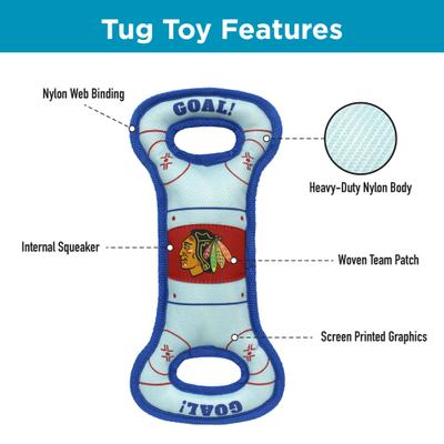 Show full view: Pets First Hockey Tug Tough Squeaky Dog Chew Toy, Chicago Blackhawks slide 5 of 6