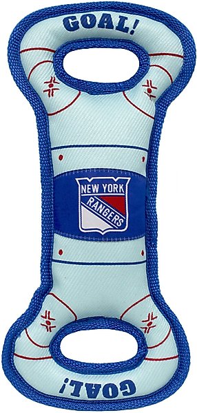 Show full view: Pets First Hockey Tug Tough Squeaky Dog Chew Toy, New York Rangers slide 1 of 6