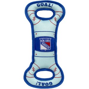 Pets First Hockey Tug Tough Squeaky Dog Chew Toy, New York Rangers