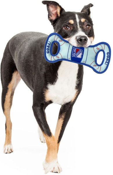 Show full view: Pets First Hockey Tug Tough Squeaky Dog Chew Toy, New York Rangers slide 2 of 6