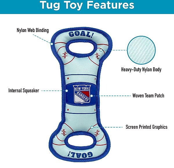 Show full view: Pets First Hockey Tug Tough Squeaky Dog Chew Toy, New York Rangers slide 4 of 6