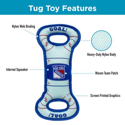 Show full view: Pets First Hockey Tug Tough Squeaky Dog Chew Toy, New York Rangers slide 4 of 6